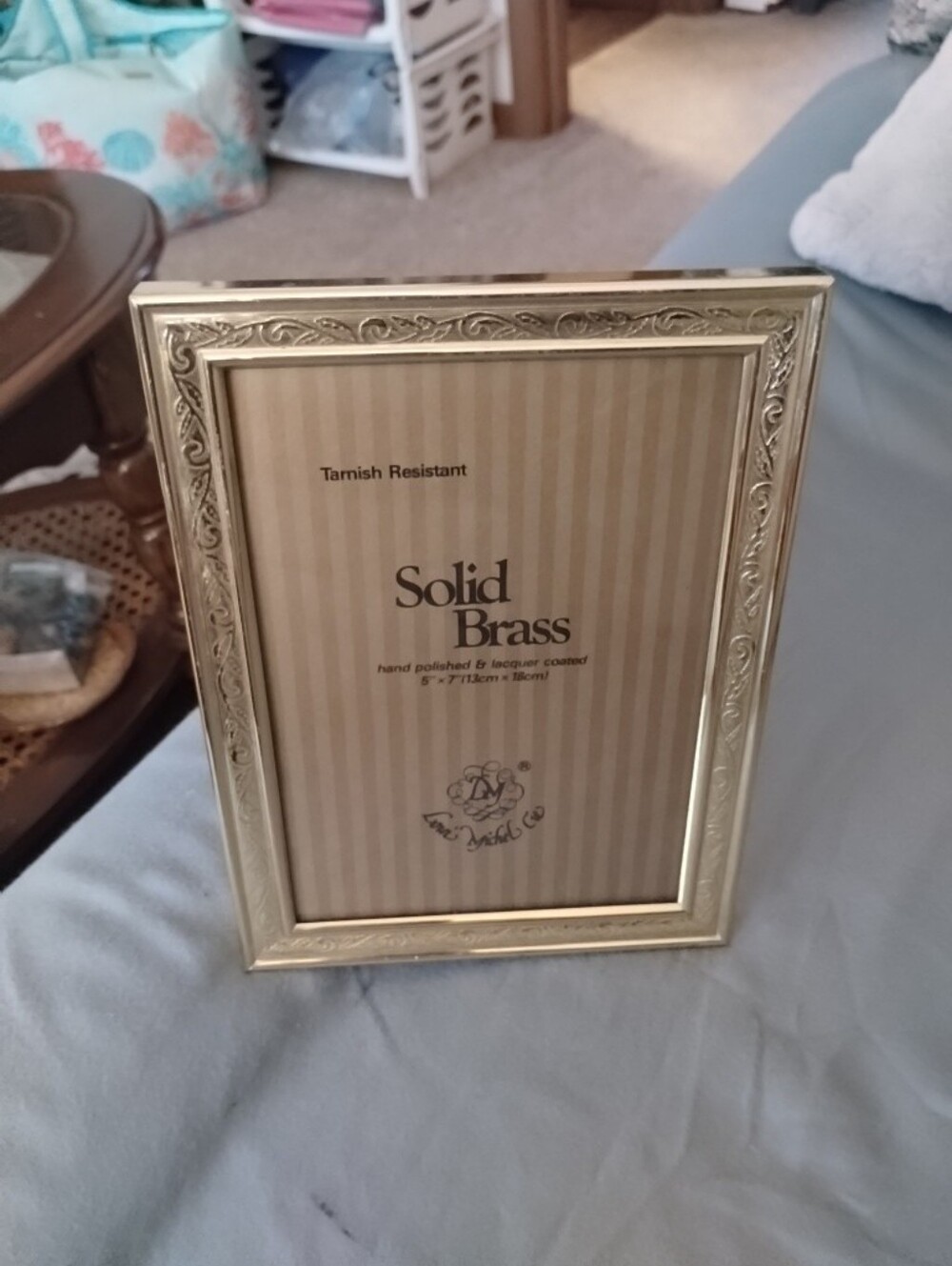 Solid Brass Floral Etched 5 By 7 Frame